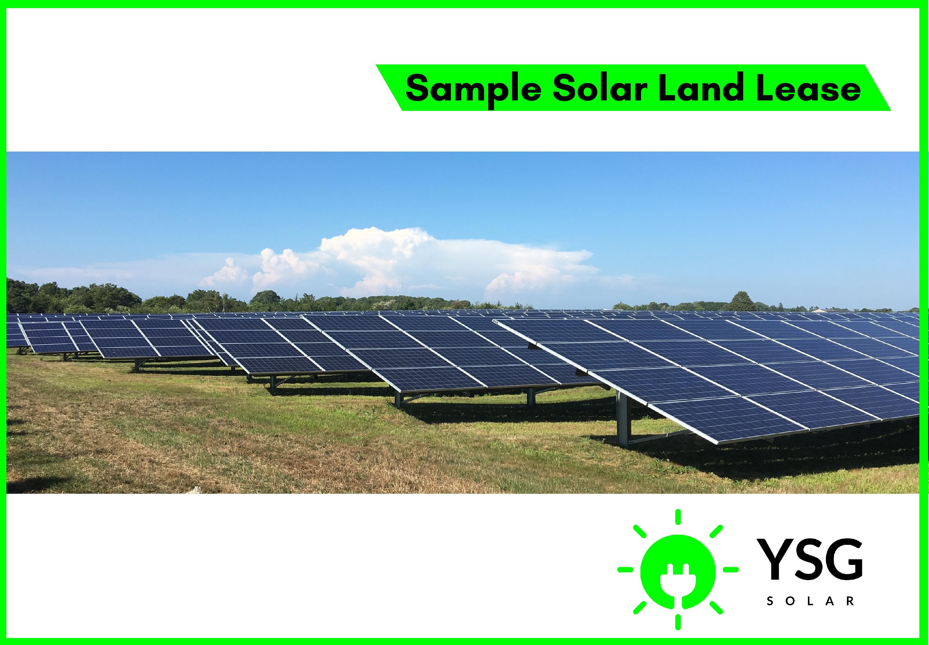 Solar Land Leasing, YSG Solar
