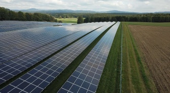 Large Solar PV System in Field Beside Trees, YSG Solar