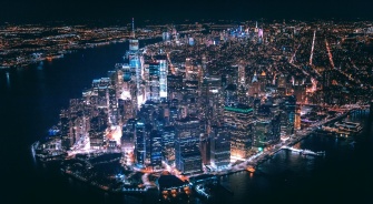 New York City, Aerial View, At Night, YSG Solar