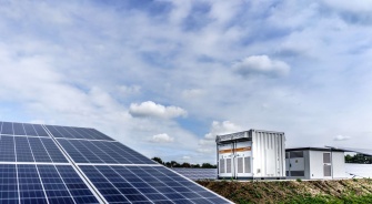 Solar Panels Beside Energy Storage System, YSG Solar