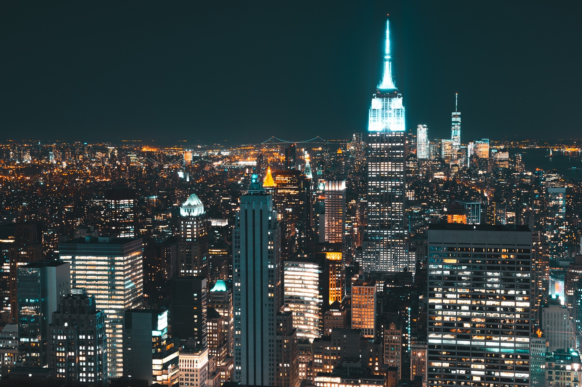 New York City, Skyline, Nighttime, YSG Solar